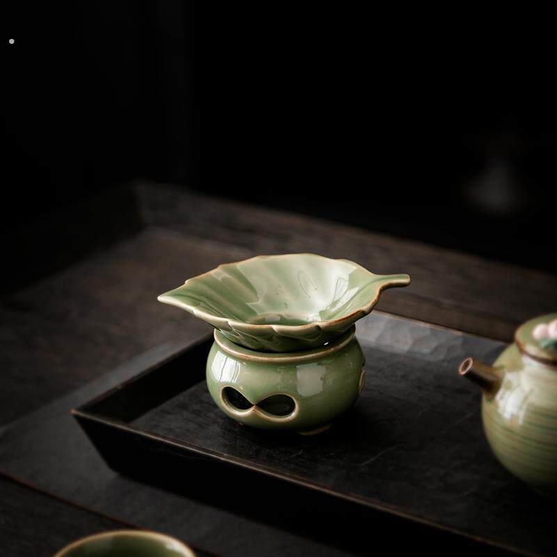 复古青瓷滤茶器创意树叶茶漏茶渣过滤器功夫茶具滤茶器家用过滤网
