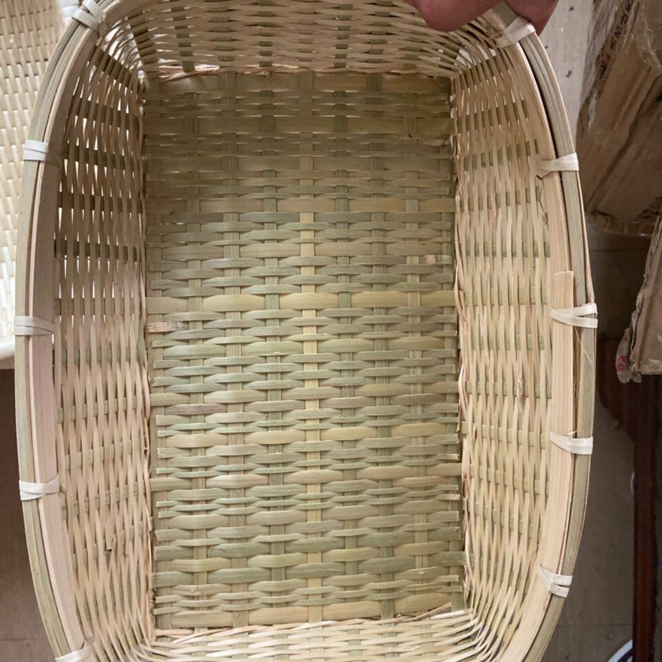 长方形竹编筐竹筐收纳手工编竹篮卤菜筐竹编制品摆摊展示筐竹簸箕