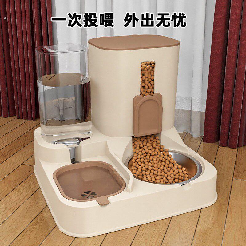 宠物自动喂食器猫碗狗碗饮水机大容量不插电一次投喂外出无忧神器
