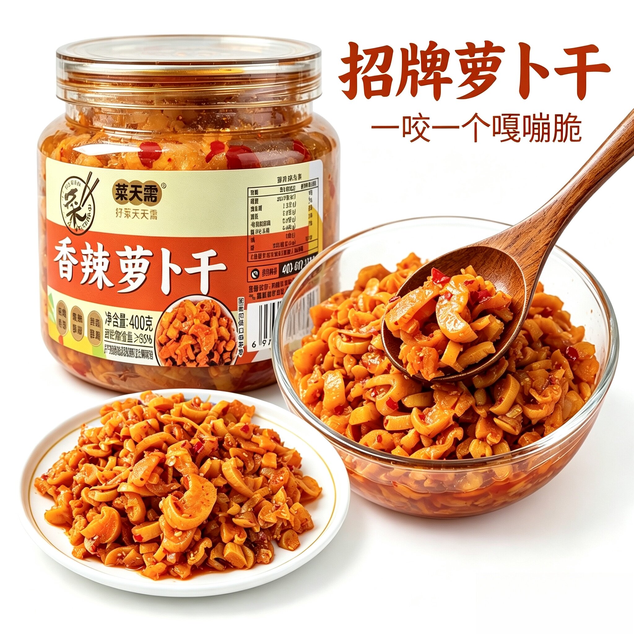菜天需麻辣萝卜干腌黄瓜酸豆角下饭菜爽脆瓶装即食香辣早餐咸菜