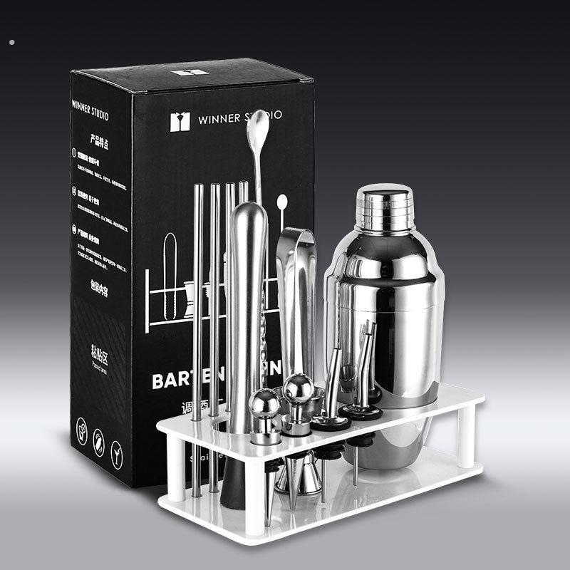 不锈钢调酒套装基酒用具鸡尾酒器雪克壶杯摇酒壶酒吧全套工具器具