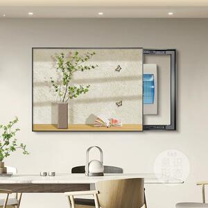 电表箱装饰画 画小清新绿植弱电源遮挡挂画 画肌理感配电箱多媒体