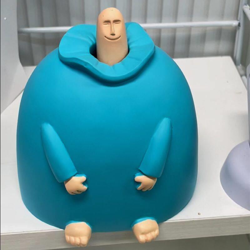 生日礼物蓝胖中指摆件女生送礼物男生朋友同事搞笑沙雕好玩的东西