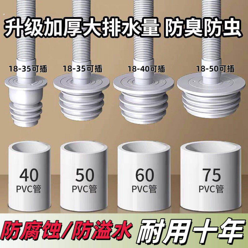 厨房下水道防臭密封圈塞子防返臭神器洗菜盆排水管防虫防堵防异味