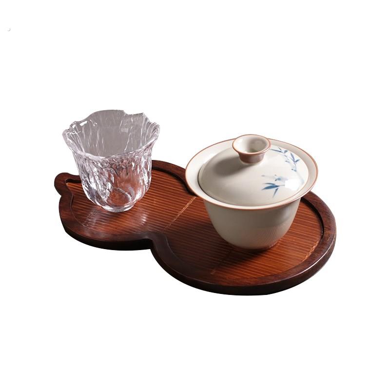 竹制镜面席茶盘茶具托盘壶托干泡台茶壶收纳盘隔热杯垫壶架茶杯架