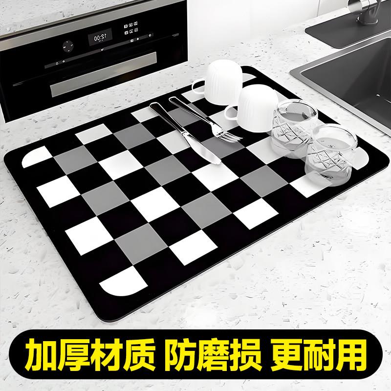 厨房台面吸水垫水池杯子碗盘干燥垫茶台垫卫生间免洗沥水垫防水垫
