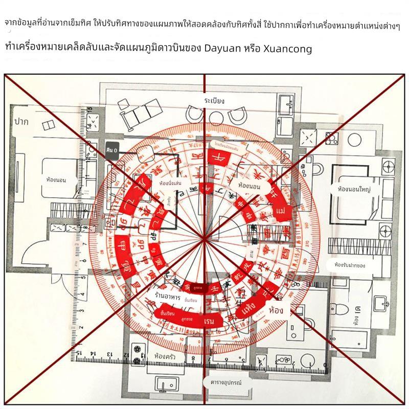 立极尺透明罗盘49孔八宅玄空飞星户型亚克力专业立极规中式测量尺