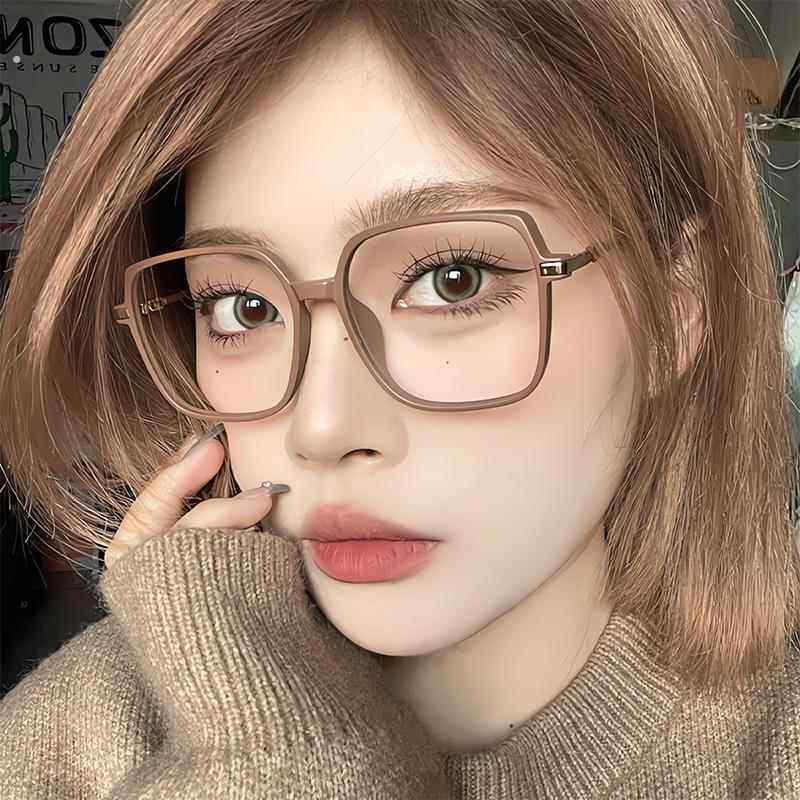 素颜大框眼镜女防蓝光近视可配度数方形眼镜框韩版超轻大脸显瘦潮