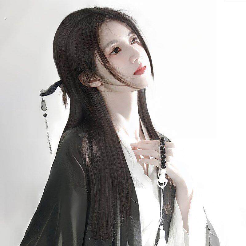 古风假发女长发新中式古装全头套式中分蓬松发型汉服一体式假发套