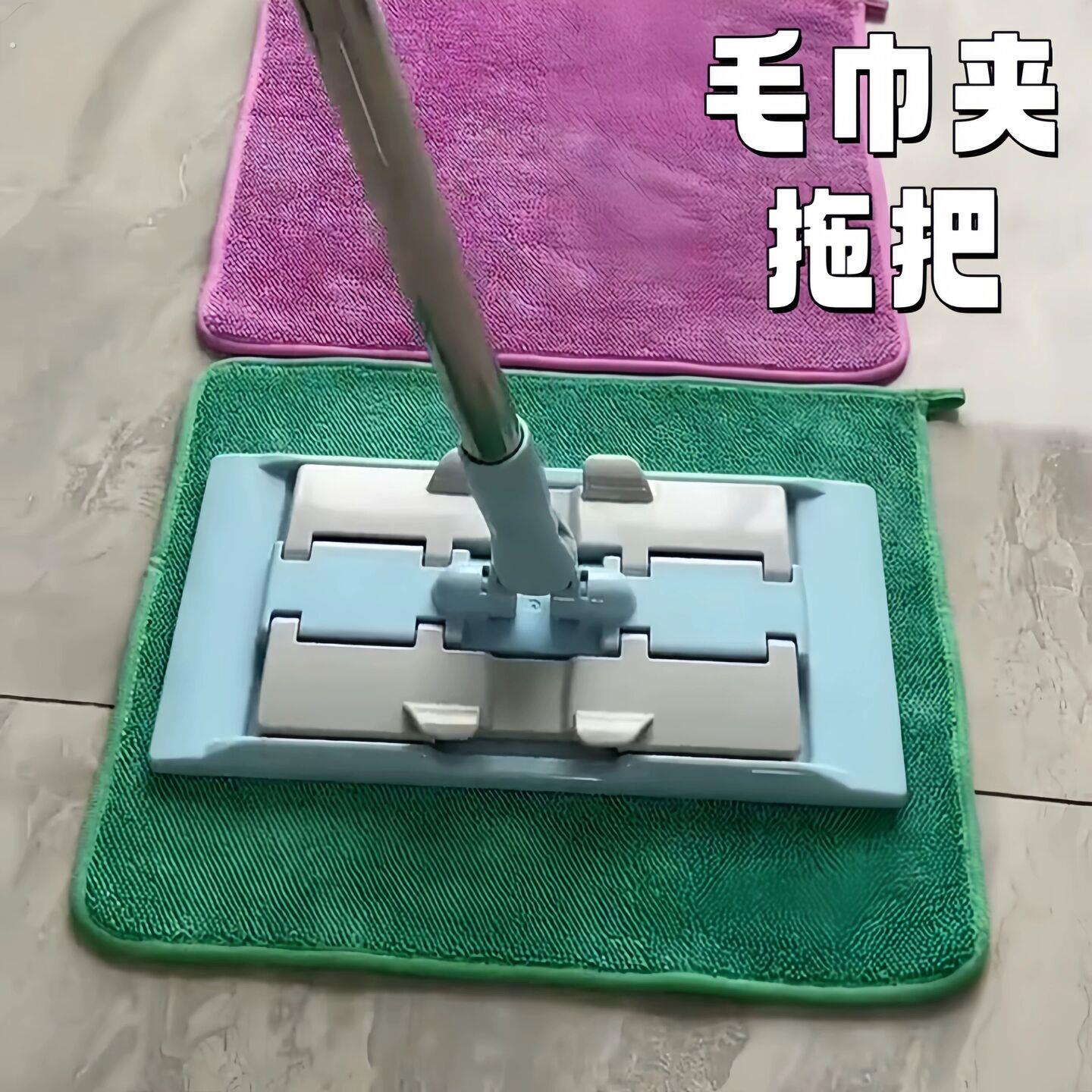 毛巾夹拖把夹布平板拖布家用干湿两用超强吸水一拖净懒人拖地神器