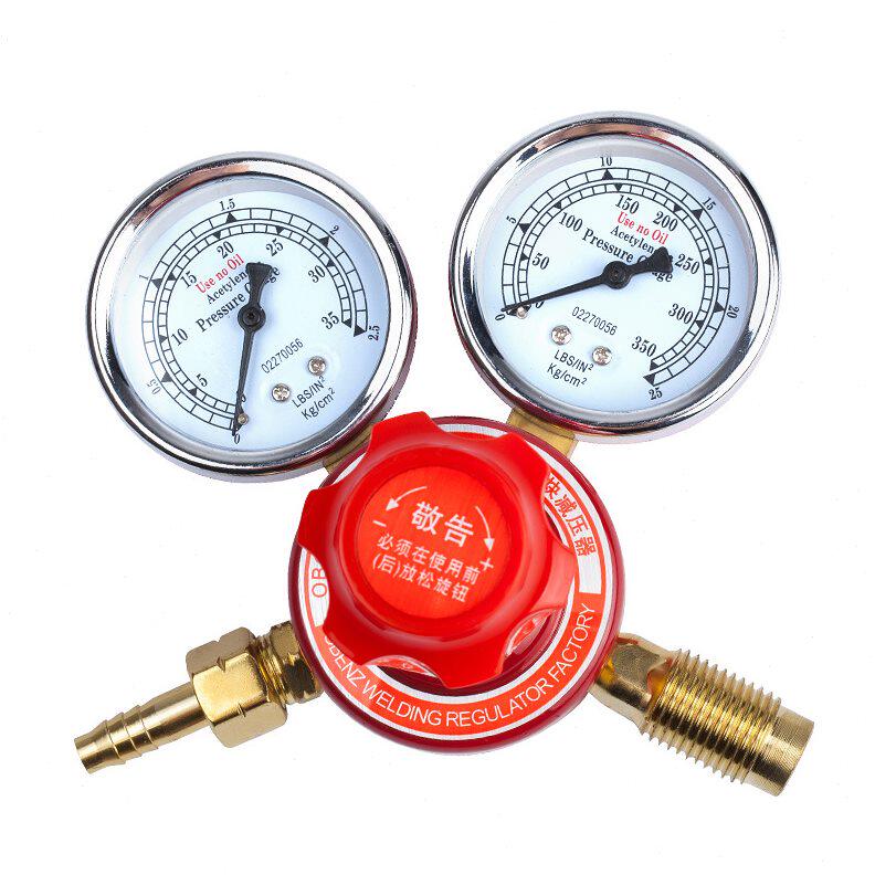 甄选奥宾仕新品衍生OBC-215乙炔气表 铜 双表头 压器 压力表 压阀