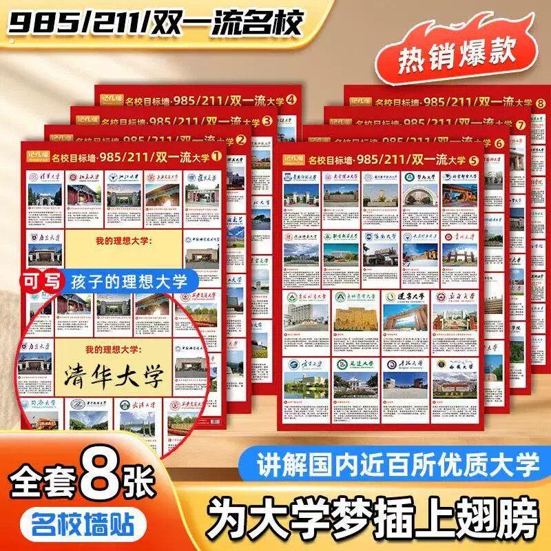 名校目标墙挂图2026介绍大学的书高考志愿填报指南高考选校预备