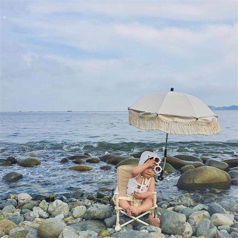 婴儿宝宝沙滩椅带伞网红露营高级折叠户外拍照海滩躺野餐海边椅子