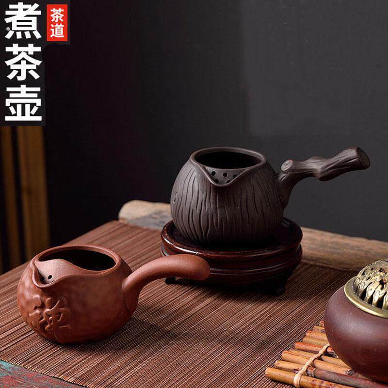 紫砂朱泥密集过滤孔手工壶西北煮茶壶功夫茶茶罐子横把罐罐煮茶壶
