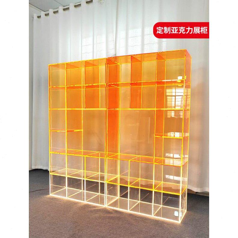 甄选亚克力展柜渐变展示柜带Loe灯亚克力置物陈列架亚力克展示柜