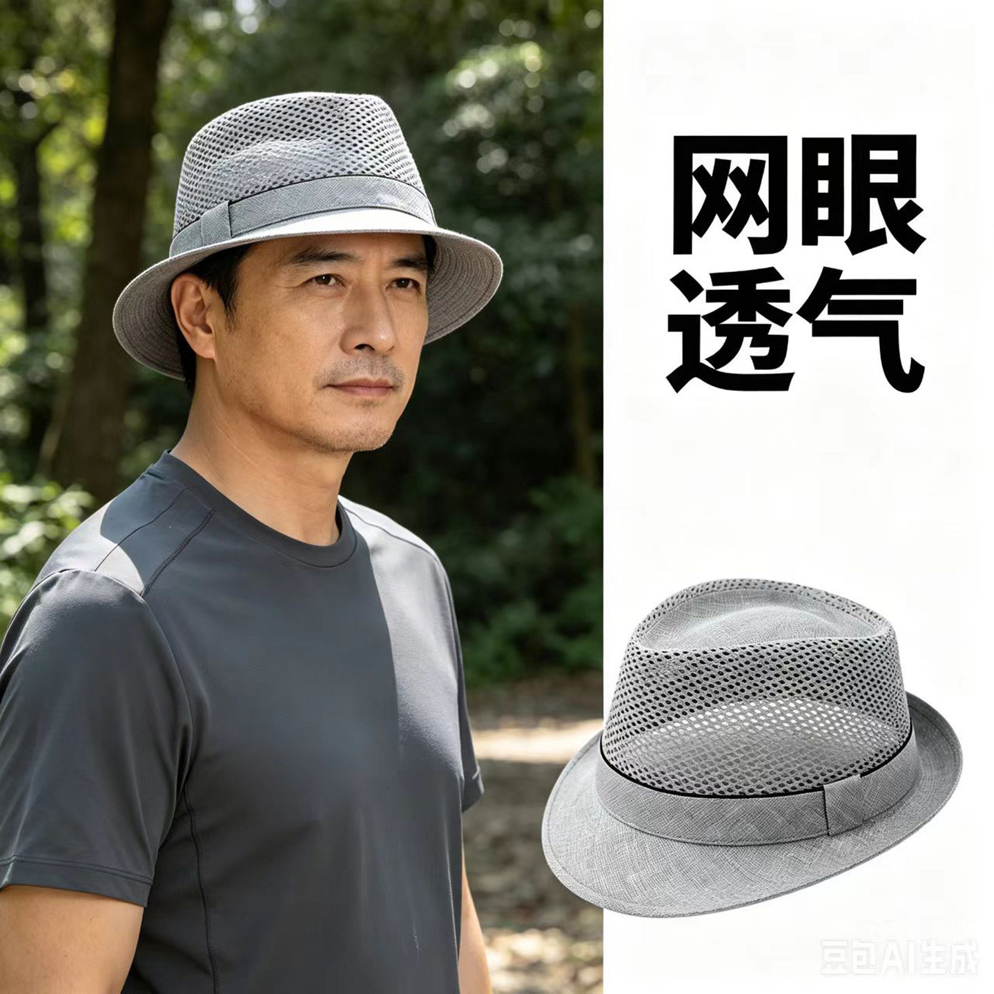 奔青春防晒透气网眼帽子