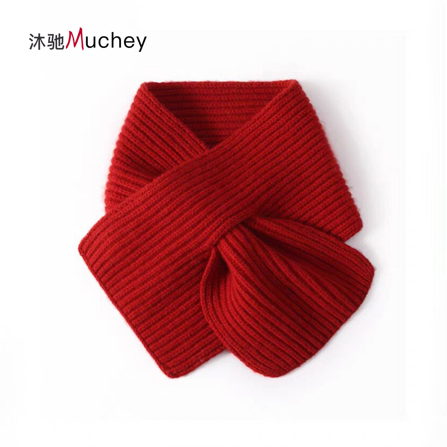 100%山羊绒交叉围脖保暖护颈围巾