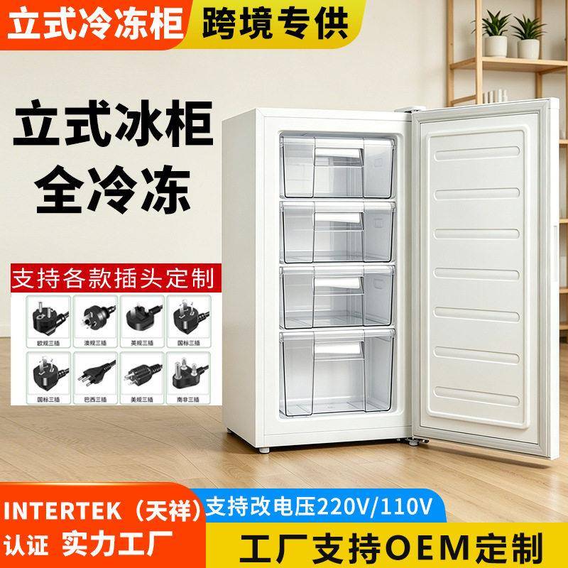英文版立式带抽屉冷冻柜迷你冰柜母乳deepfreezer冰柜冷冻冰箱