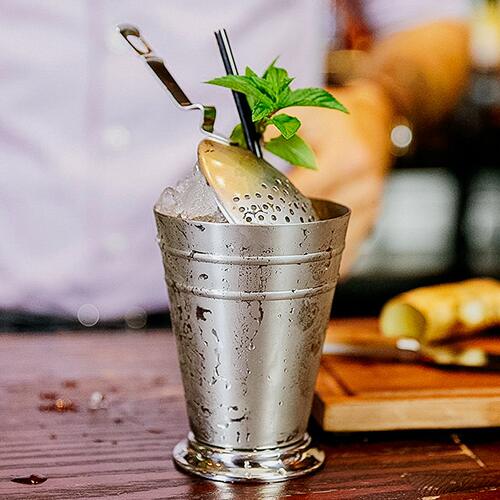 甄选400ml锥形双线不锈钢鸡尾酒杯薄荷朱丽普杯Mojito Mint Julep