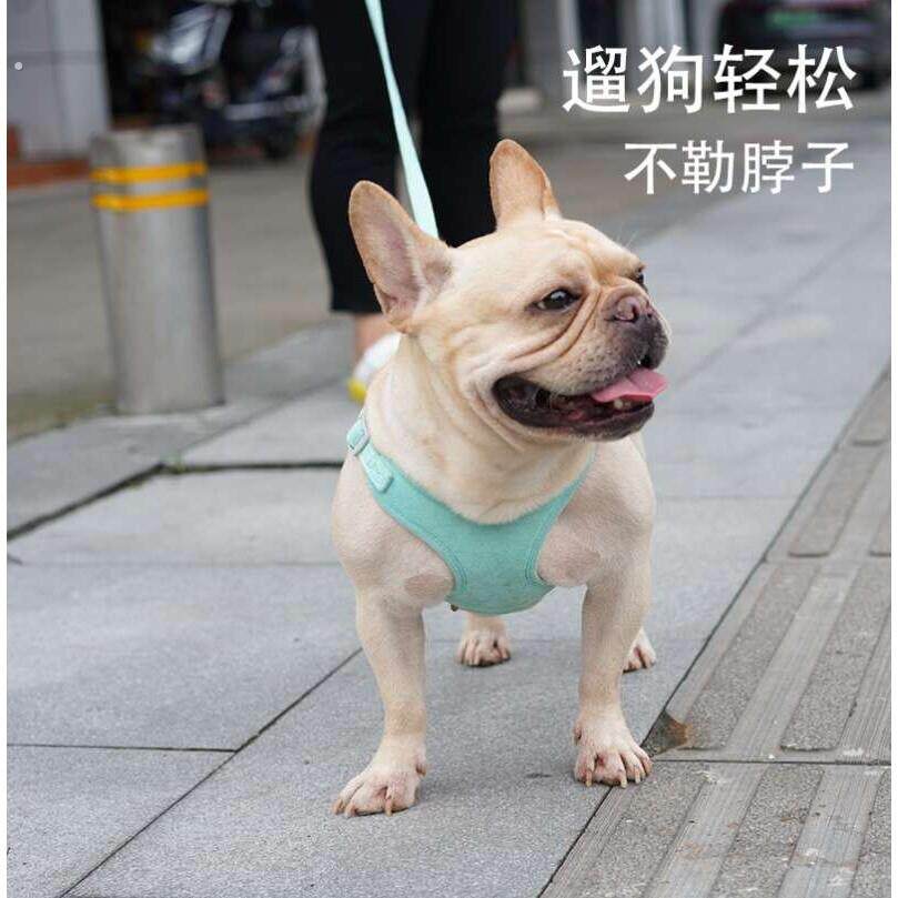 狗子牵引绳链子背心式可调节狗狗伸缩遛狗牵好反光绳子狗绳法斗