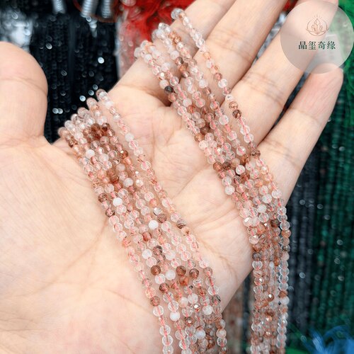 2-4mm天然黑金超七切面散珠