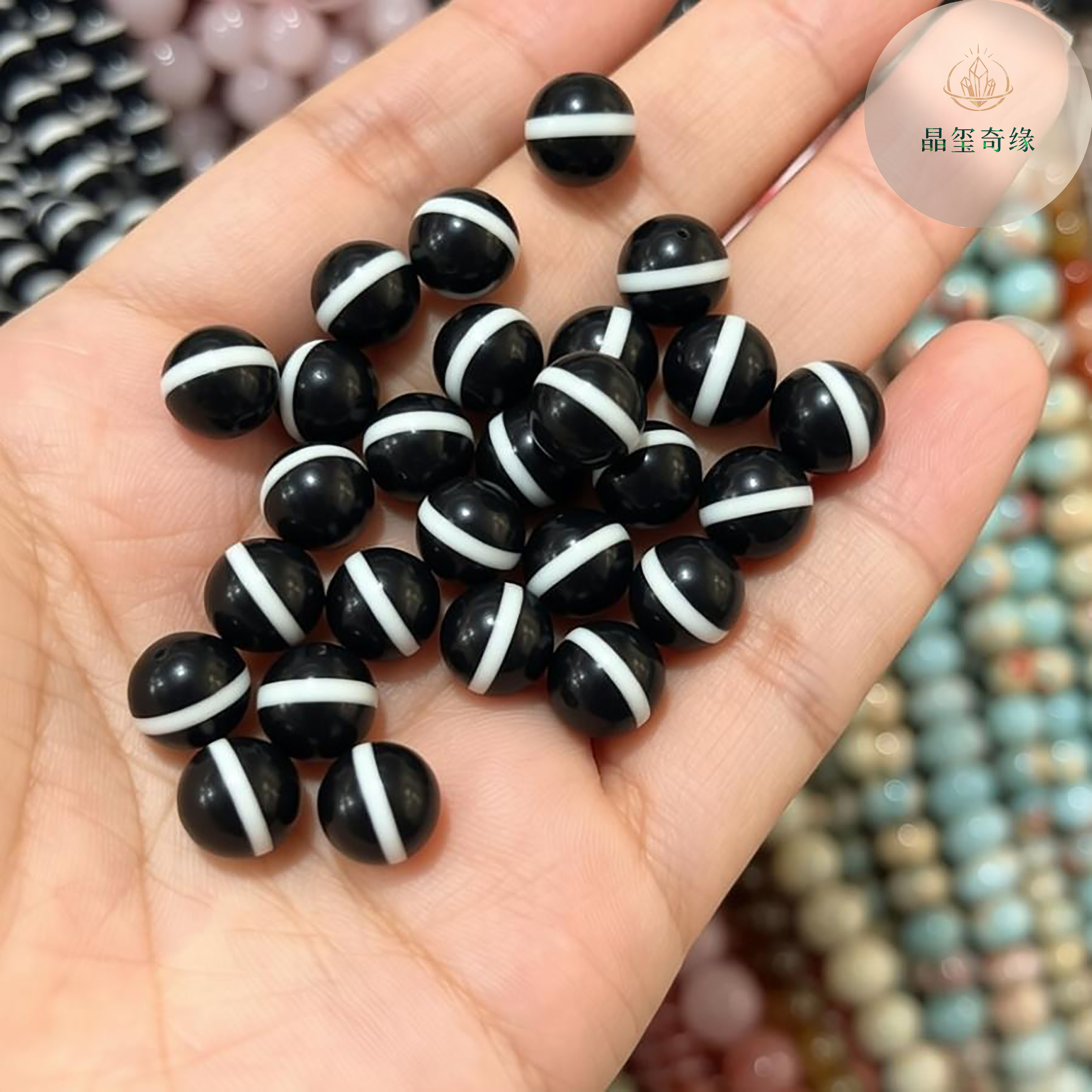 天然红黑瑙一线药师天珠8mm散珠