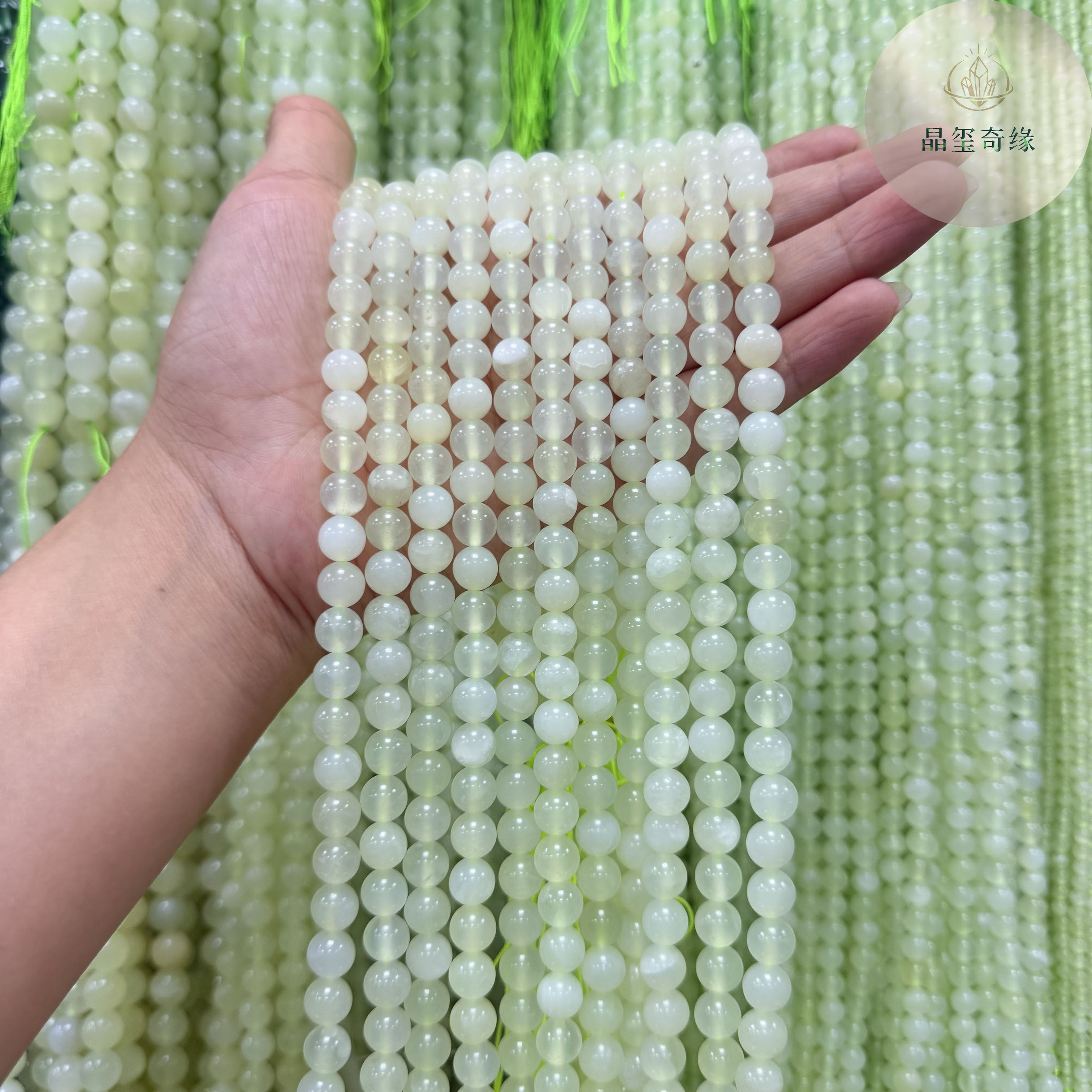 天然A级岫玉圆珠新山玉散珠半成品diy串珠手链项链饰品配件材料