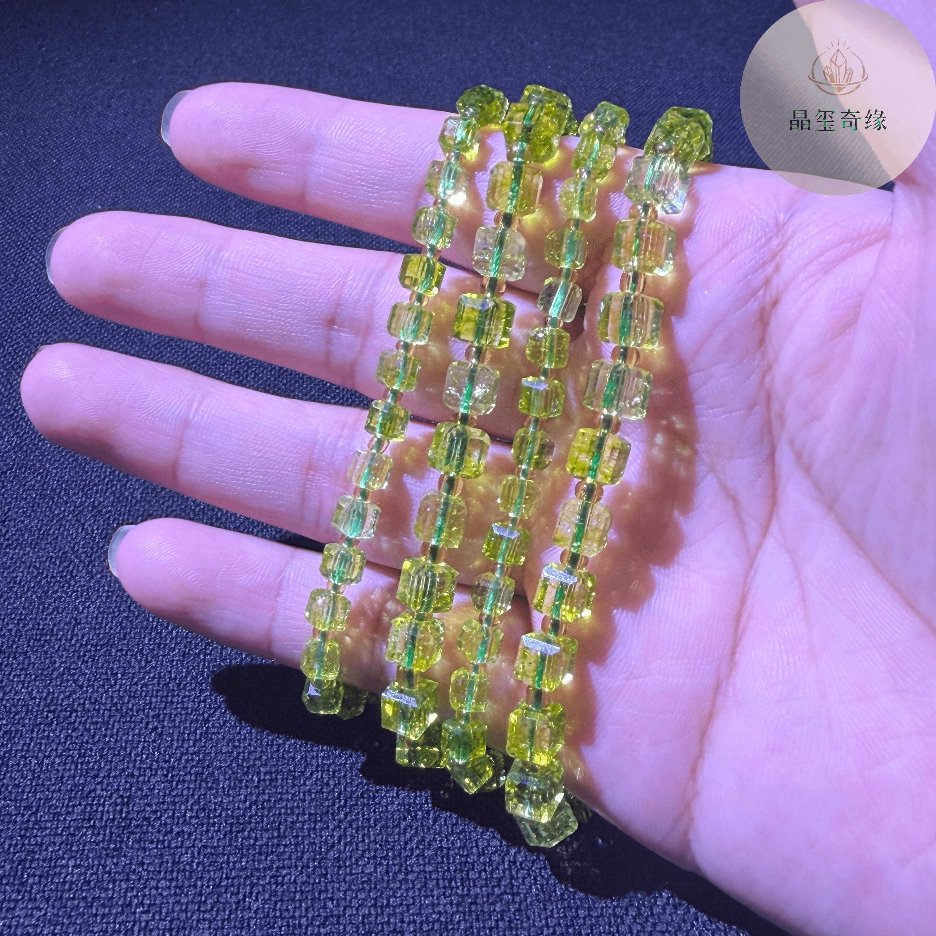 橄榄石优化方糖散珠DIY配饰