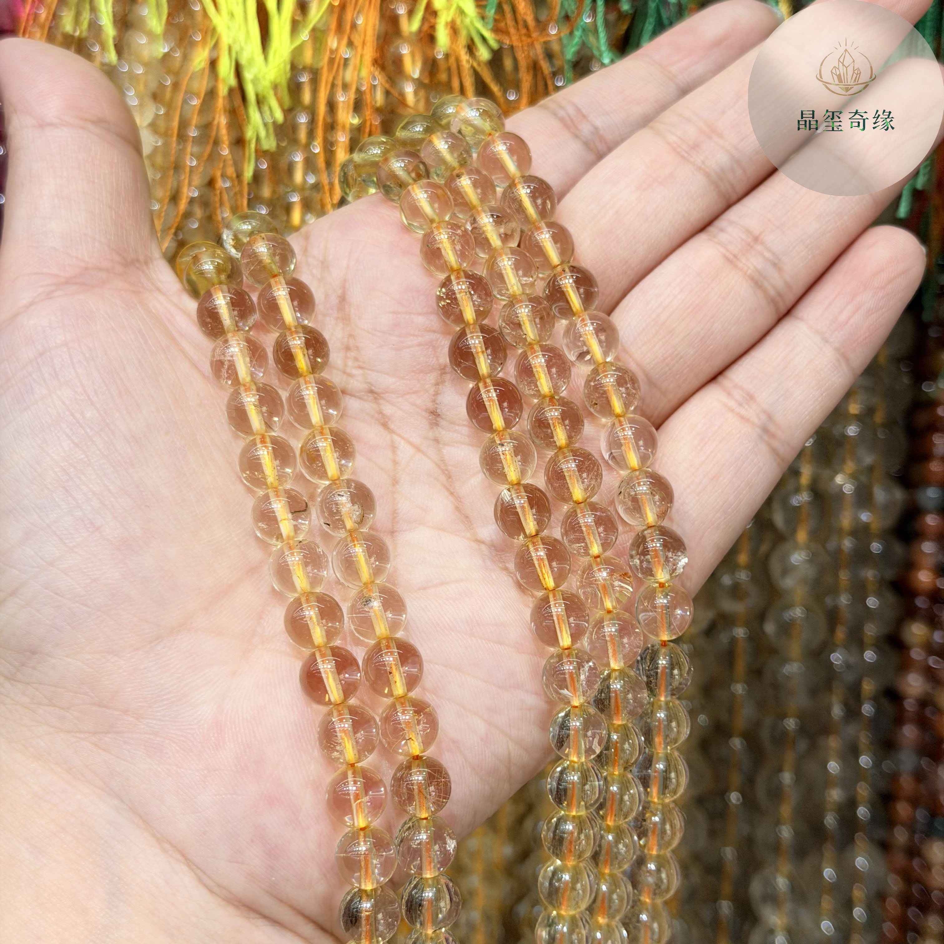 天然金发晶圆珠散珠DIY配珠