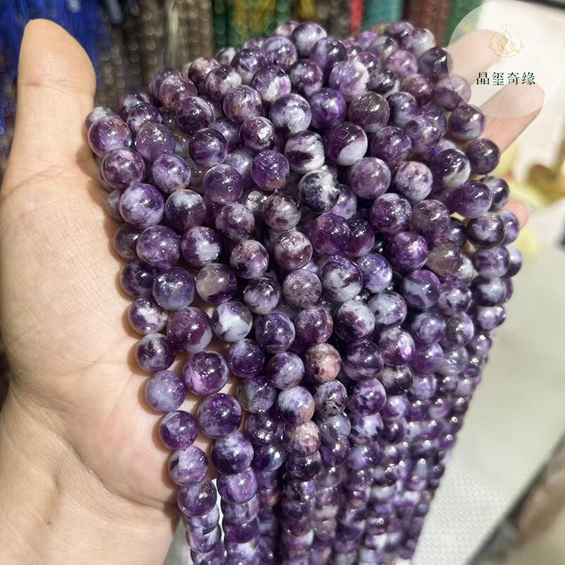 天然紫祖母晶闪光樱花散珠手链