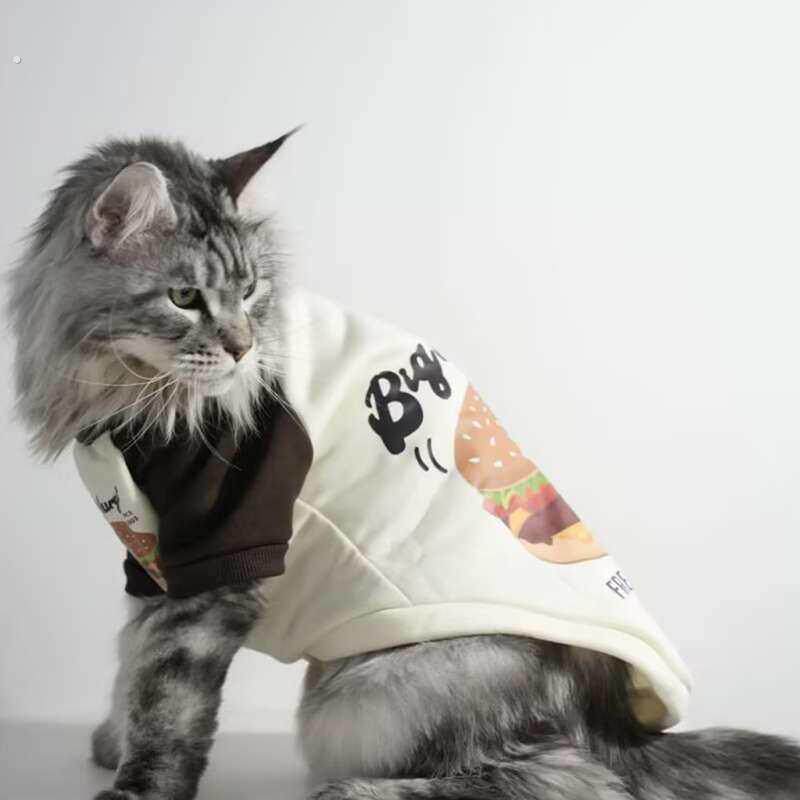缅因猫专用衣服大号卫衣帅气薄款防掉毛酷春装春季宠物猫咪穿的