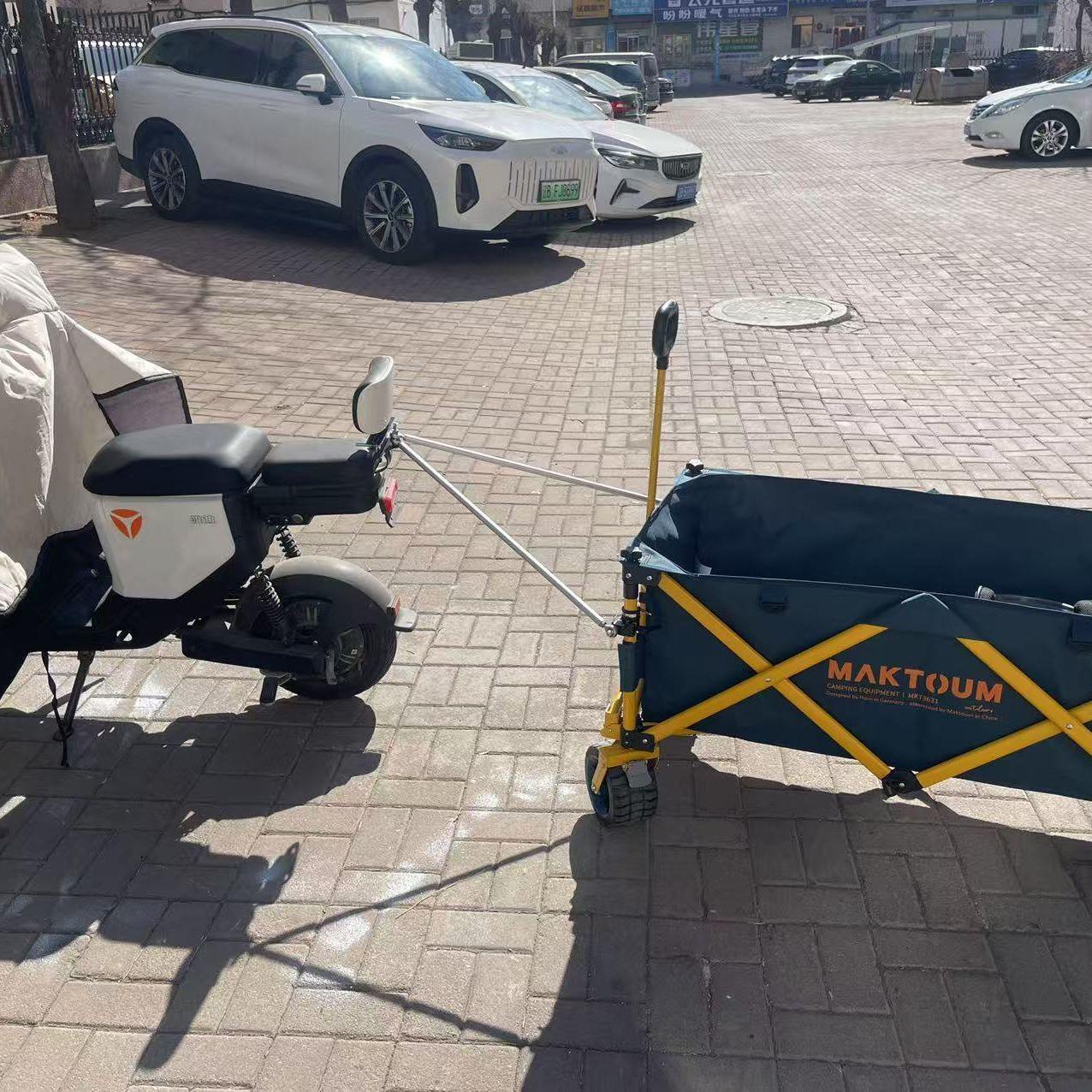 亲子自行车连接器杆登山车公路露营车拖杆摆摊车托杆牵引杆