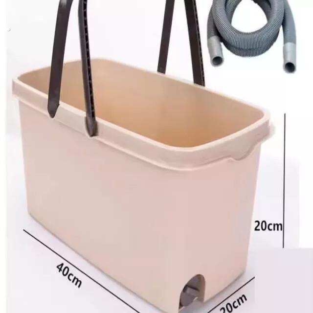 新款塑料拖把池带下水 简易洗拖把盆塑料卫生间长方形手提家用大