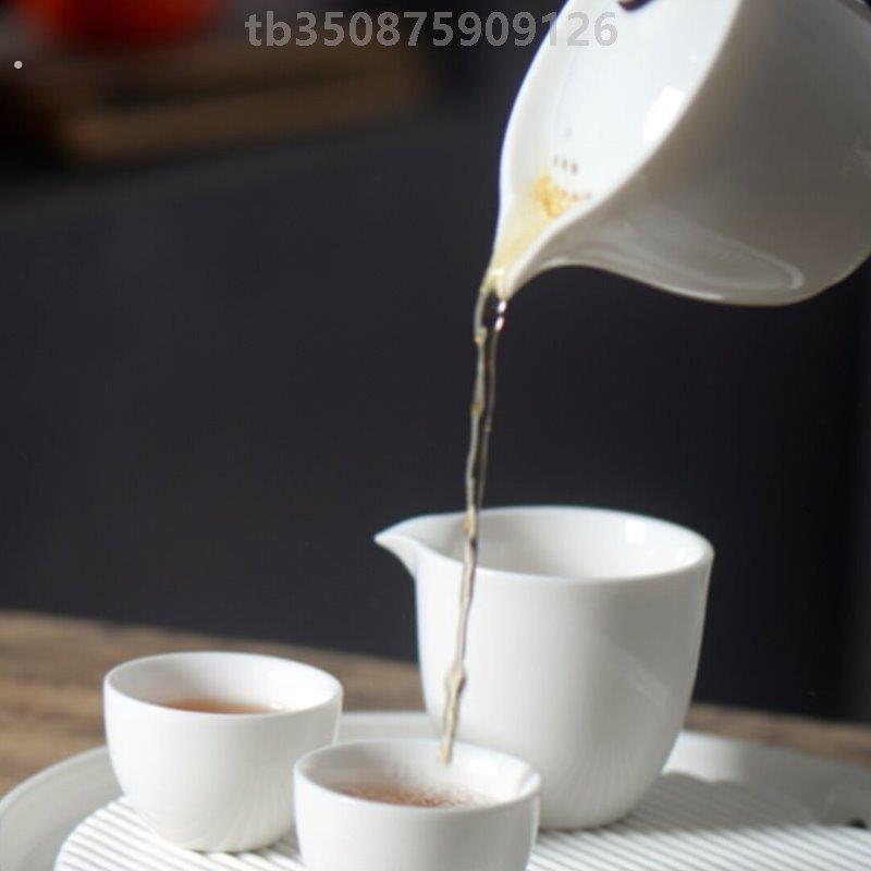 德化白瓷茶壶带把手单壶羊脂玉白瓷茶具套装办公家用不烫手泡茶器