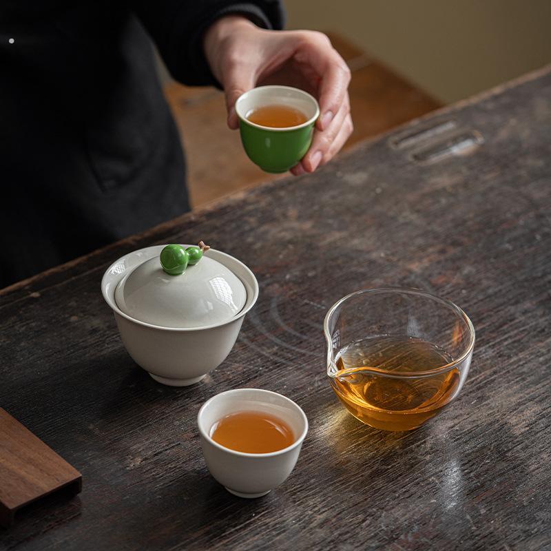 九匠风葫芦旅行茶具二杯杯套装壶功夫客礼品陶瓷一便携式茶具快
