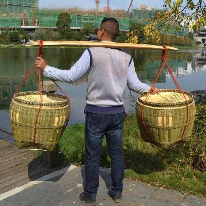 大竹筐特大号手工竹编大号箩筐竹编织品淘米箩篼粮食竹筐收纳篓喜