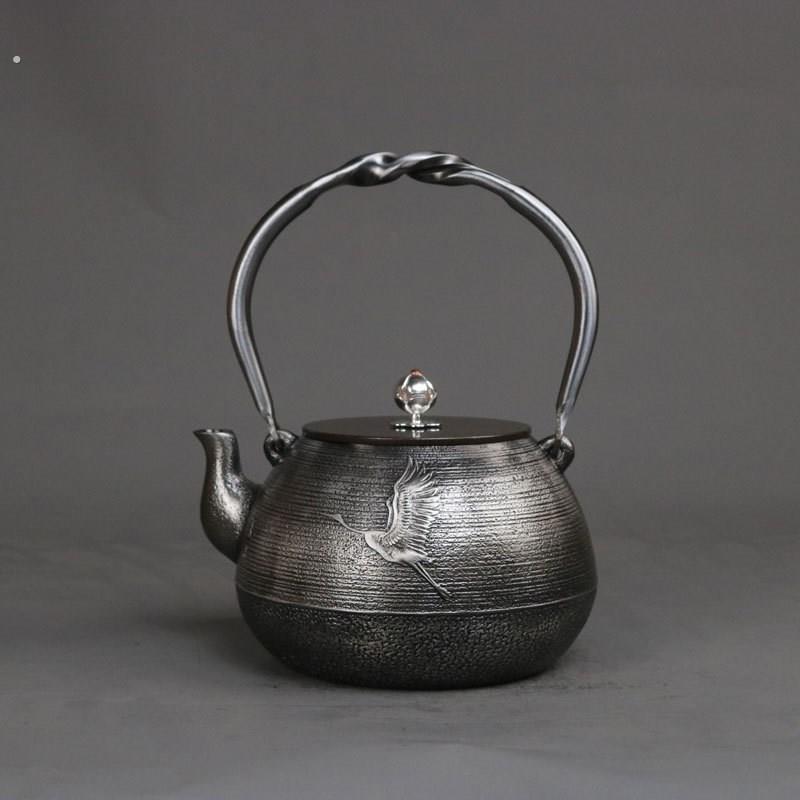 砂铁壶南部盛冈铁壶无涂层手工铁壶老铁煮茶壶烧水铁壶套装