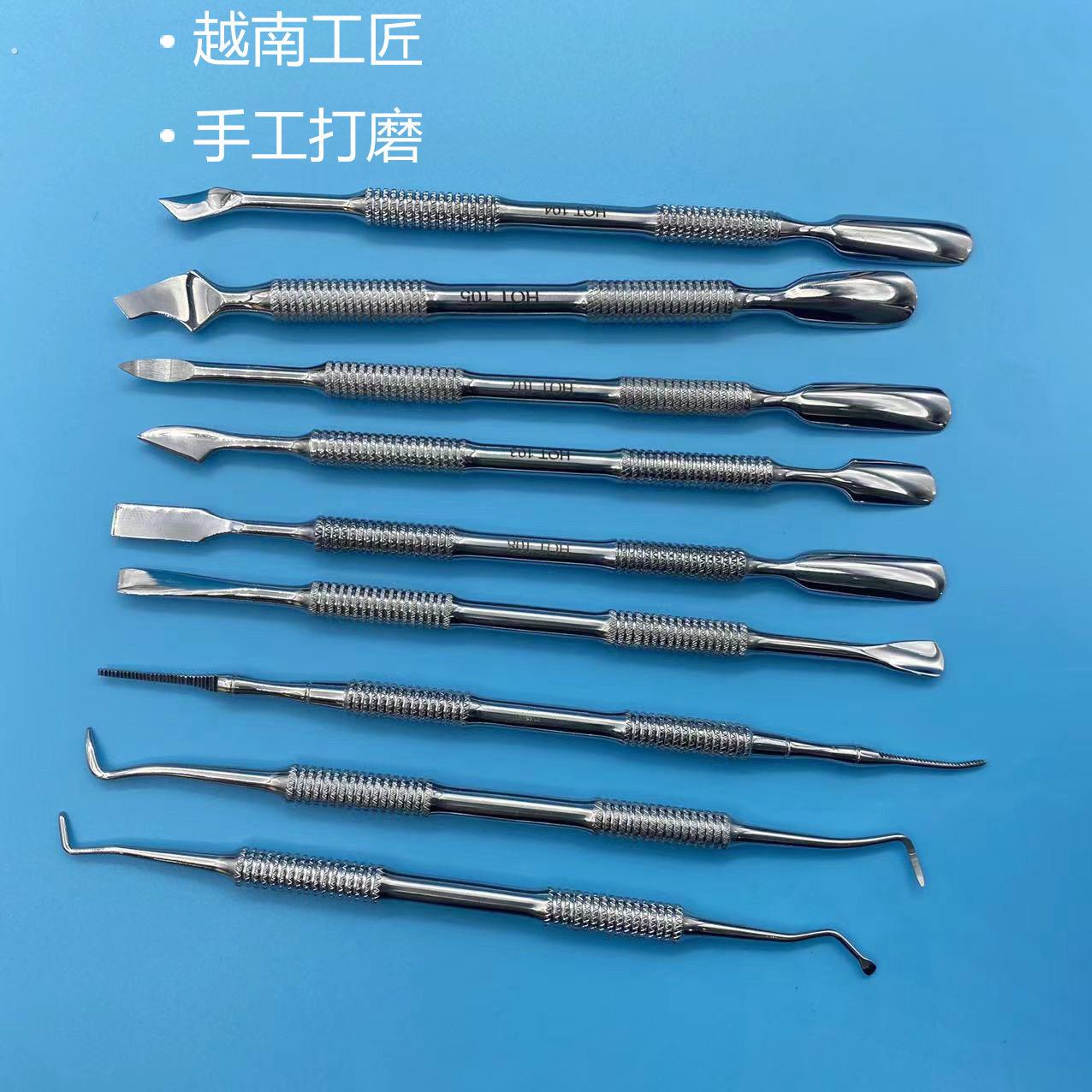 俄式不锈钢剔甲器 钢推美甲双头两用指甲锉 卸甲修甲 工厂
