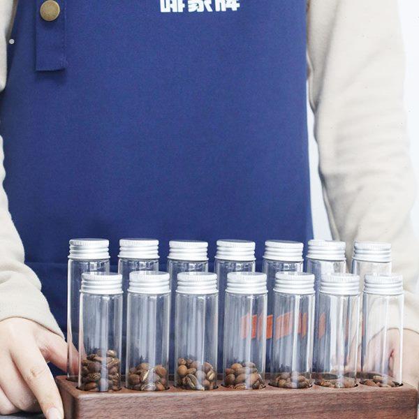 啡象牌咖啡豆分装瓶玻璃试管展示架实木分装器密封罐闻香瓶储存罐