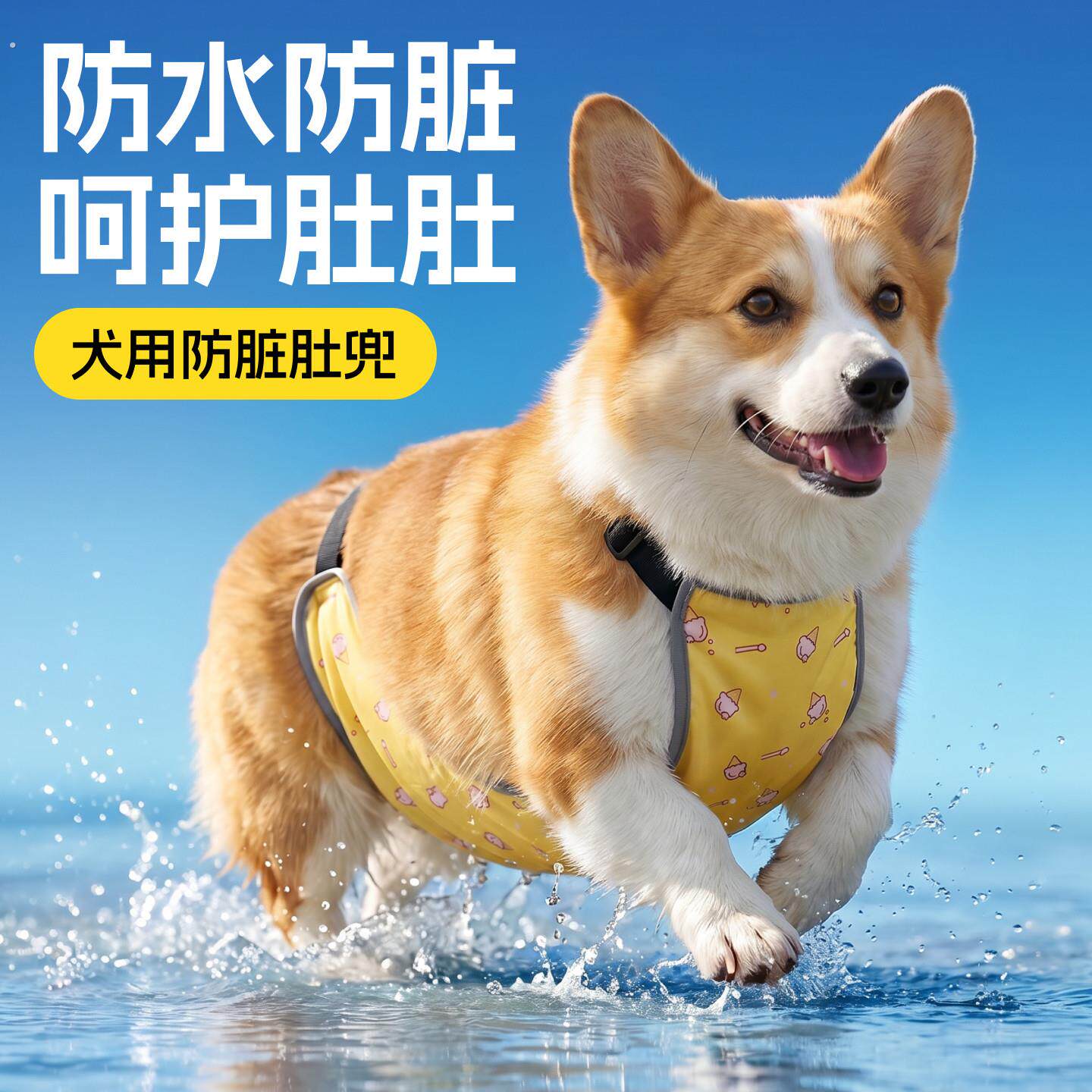 狗狗肚兜防水柯基防脏衣宠物防着凉夏天薄款中小型犬法斗护肚子