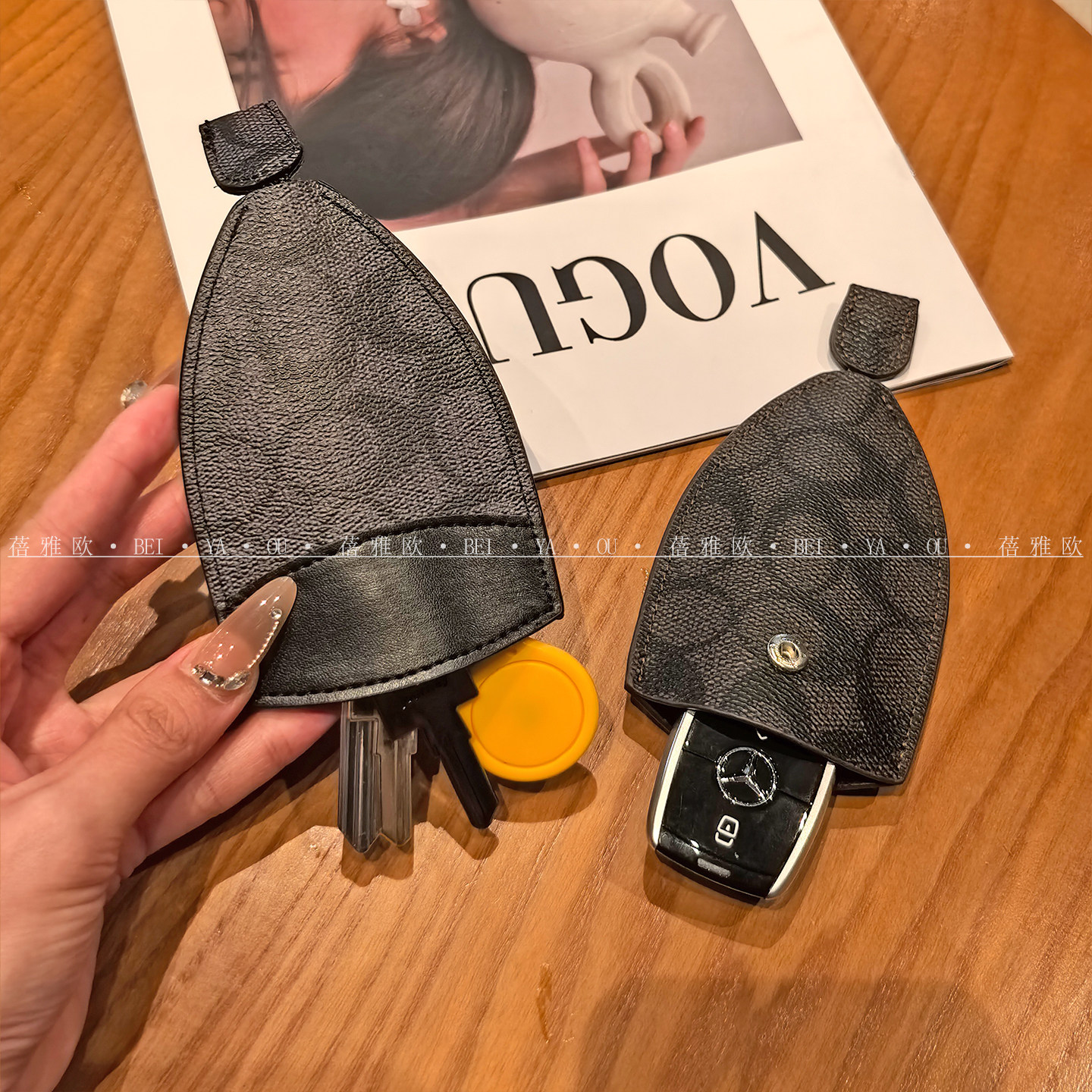 钥匙包抽拉式电动车钥匙皮套钥匙扣保护壳锁匙包女款欧美收纳手拿