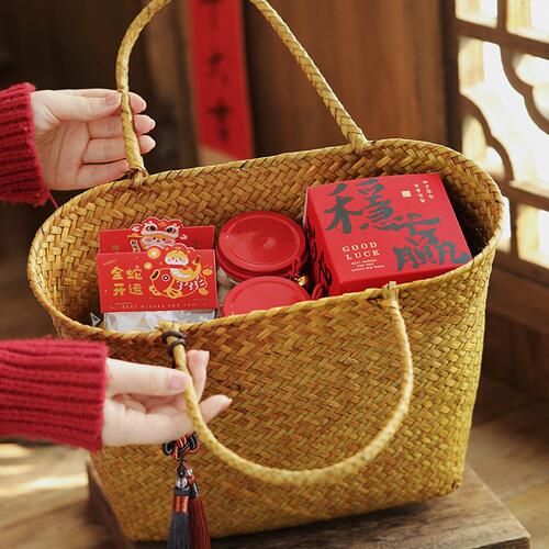 甄选2025新年礼盒包装档手提篮礼物盒蛇年春节伴手礼过年礼品盒空