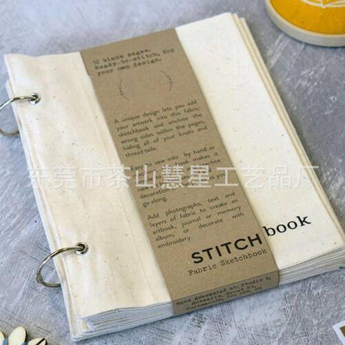 甄选新品 Blank Fabric Sketchbook空白织物素描本道具绘画书写针