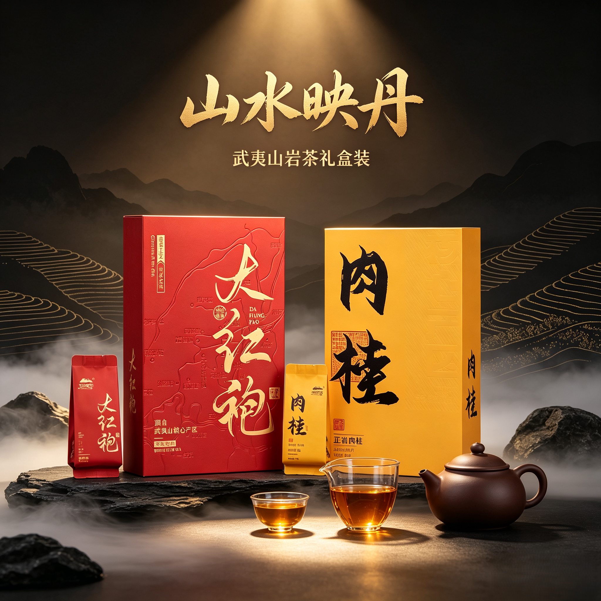 武夷山岩茶大红袍茶叶自己喝小包装袋水仙肉桂礼盒装送礼送老丈人