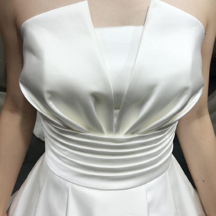甄选婚纱2024新款抹胸显瘦缎婚纱