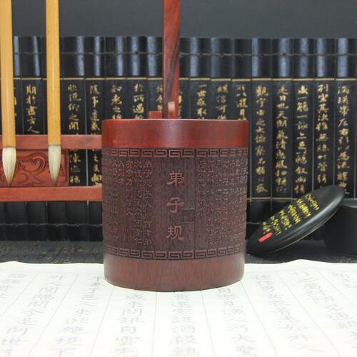 甄选厂家直供天然竹雕笔筒创意仿古雕刻笔筒公室摆件楠竹毛笔笔筒