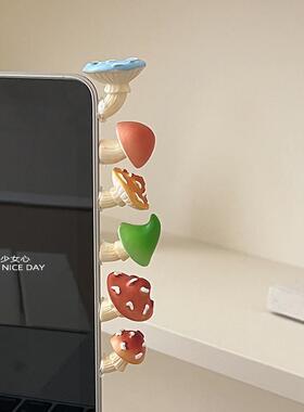 电脑长蘑菇解压好物电脑萤幕摆件办公室桌面装饰治愈系上班搭子