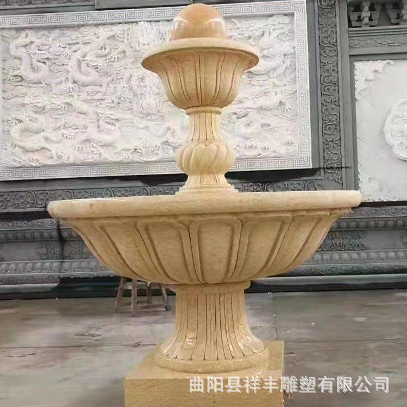 甄选大理石流水石钵小区大型景观全套欧式喷水池水钵石雕户外庭院