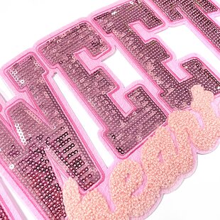 甄选跨境欧美28cm珠片绣情人节初年2025大布贴背胶熨烫补丁贴