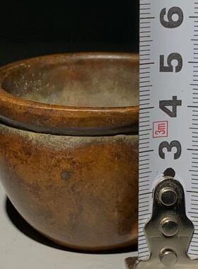 古董大明宣德年制黄铜缸摆件老物件旧货老铜器古玩收藏品